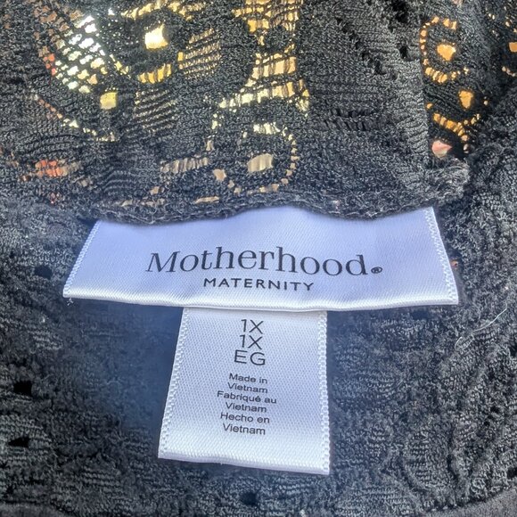 Motherhood Maternity 1X Black Lace Top - Picture 3 of 5